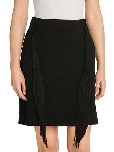 Shop Stella Mccartney Women's Cady Fringe Stretch Pencil Skirt In Black