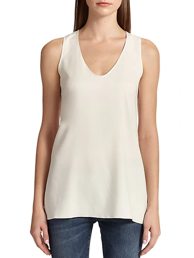 Shop Brunello Cucinelli Silk Tank Top In Vanilla