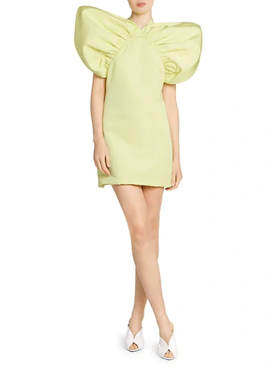 Shop Givenchy Ruffle Cocktail Dress In Yellow