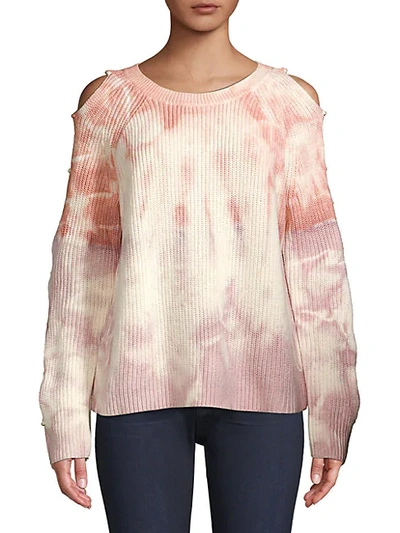 Shop 360 Sweater Soleil Ladder Sleeve Tie-dyed Sweater In Wisteria