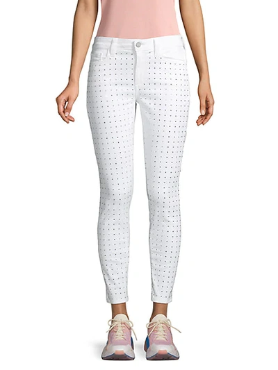 Shop Siwy Lauren Rhinestone Embellished Skinny Jeans In White