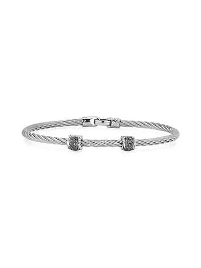 Shop Alor Diamond 18k White Gold Single Cable Bracelet