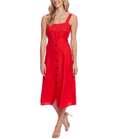 Shop Vince Camuto Linen A-line Dress In Bright Ladybug