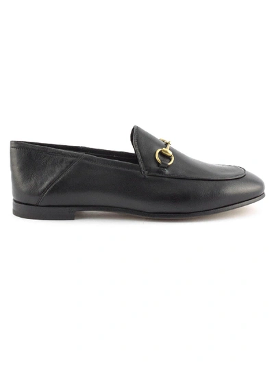 Shop Gucci Black Leather Loafer In Nero