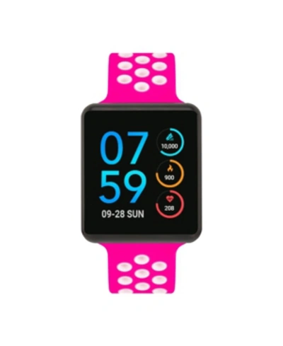 Shop Itouch Women's Air Se Black Case With Fuchsia And White Perforated Strap 35mm - A Special Edition