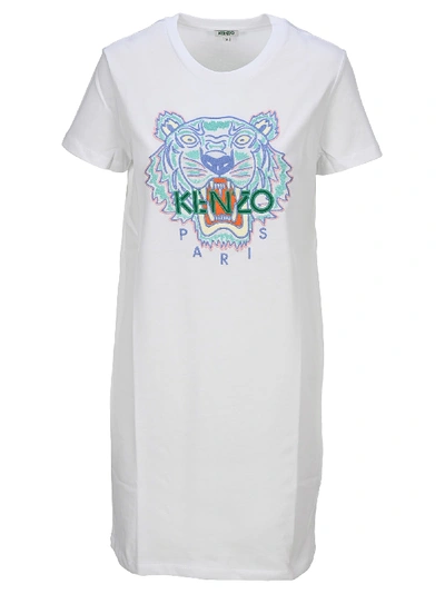 Shop Kenzo Tiger T-shirt Dress In White
