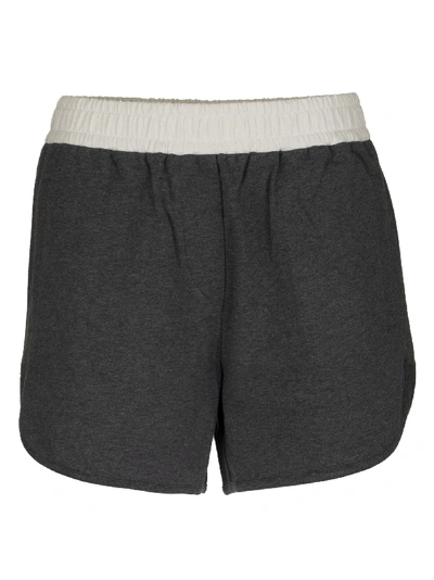 Shop Brunello Cucinelli Stretch Cotton Lightweight French Terry Shorts In Grey