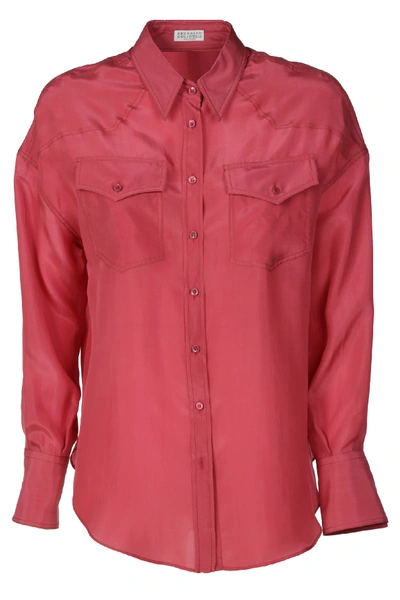 Shop Brunello Cucinelli Two Front Pocket Shirt In Fucsia