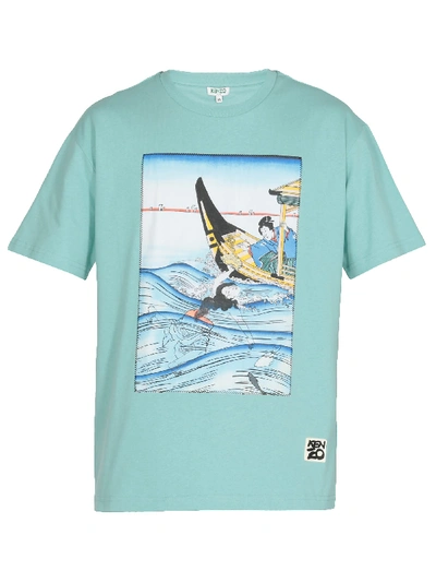 Shop Kenzo Cotton T-shirt In Aqua