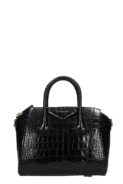 Shop Givenchy Antigona Small Hand Bag In Black Leather