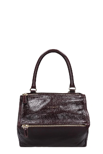 Shop Givenchy Pandora Small Hand Bag In Bordeaux Leather