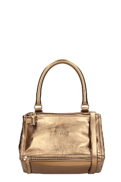 Shop Givenchy Pandora Small Hand Bag In Bronze Leather
