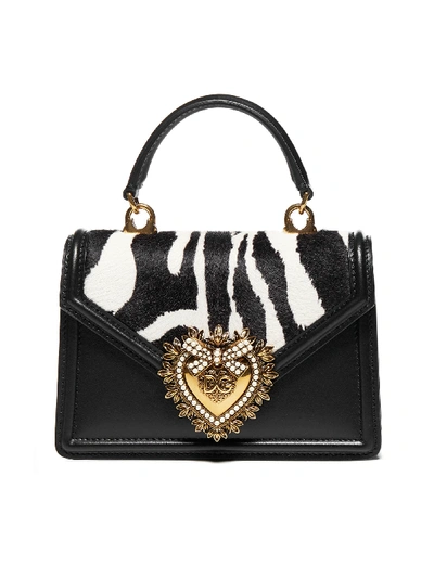 Shop Dolce & Gabbana Shoulder Bag In Zebra Nera Fdo Bianco