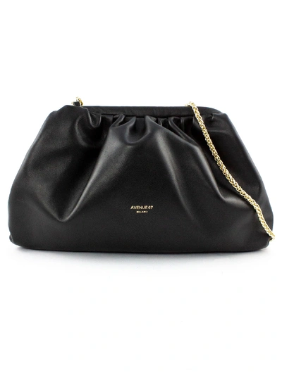 Shop Avenue 67 Puffy Bag In Black Leather In Nero