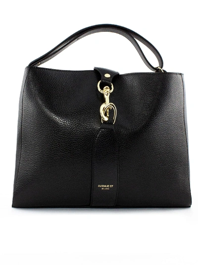 Shop Avenue 67 Annetta Black Leather Bag In Nero