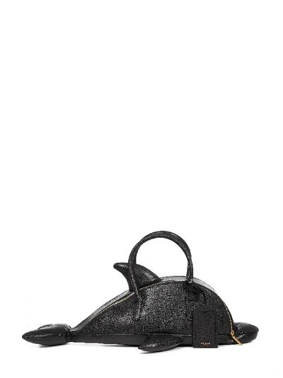 Shop Thom Browne Dolphin Handbag In Black