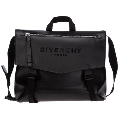 Shop Givenchy Downtown Crossbody Bags In Nero