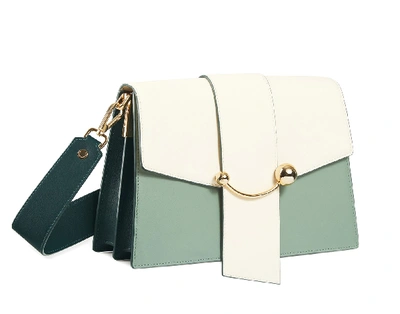 Strathberry 'crescent On A Chain' Crossbody Mini Bag in Green
