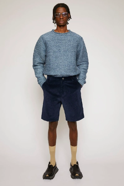 Shop Acne Studios Corduroy Shorts Navy