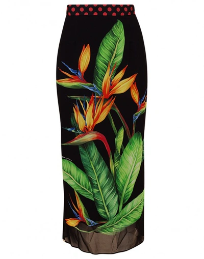 Shop Dolce & Gabbana Printed Slim Pencil Skirt In Black