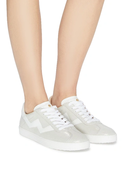 Shop Stuart Weitzman 'daryl' Low Top Leather Sneakers In Grey