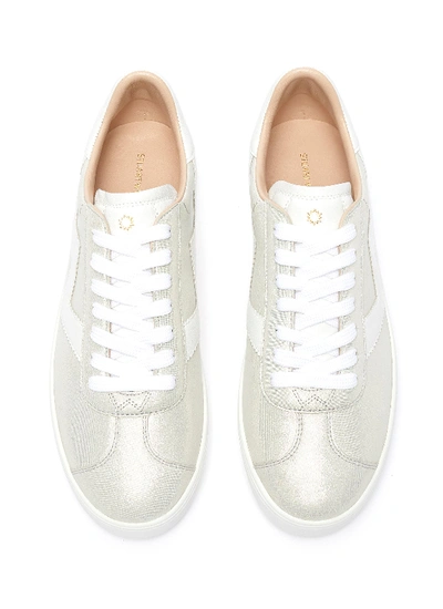 Shop Stuart Weitzman 'daryl' Low Top Leather Sneakers In Grey