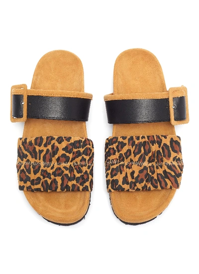 Shop Pierre Hardy 'alpha Mare' Leopard Print Moulded Footbed Sandals In Brown