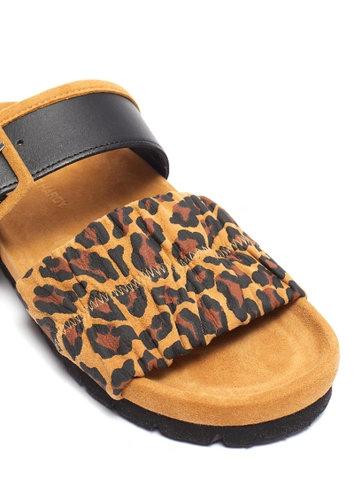 Shop Pierre Hardy 'alpha Mare' Leopard Print Moulded Footbed Sandals In Brown