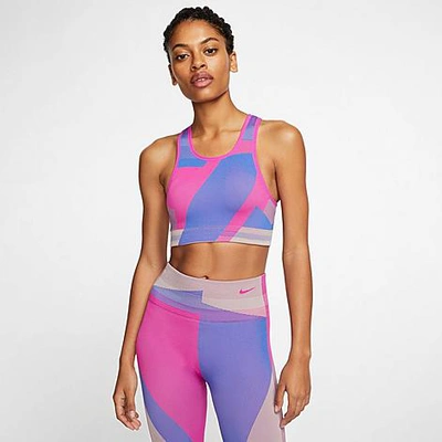 Shop Nike Women's Icon Clash Seamless Light-support Sports Bra In Pink/blue