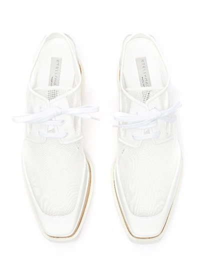 Shop Stella Mccartney 'elyse' Mesh Flatform Oxford Shoes In White