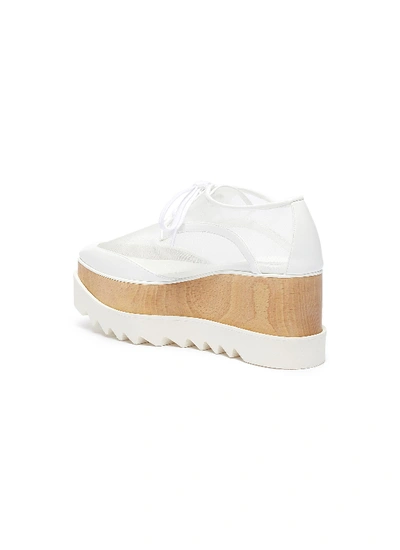 Shop Stella Mccartney 'elyse' Mesh Flatform Oxford Shoes In White