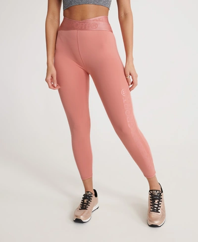 Shop Superdry Women's Training Cross 7/8 Leggings Pink Size: 4