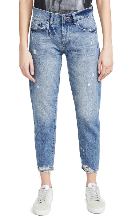Shop Dl 1961 Riley Tapered Mid Rise Boyfriend Jeans In Augusta
