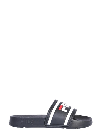 Shop Fila Slide Sandal With Logo In Nero