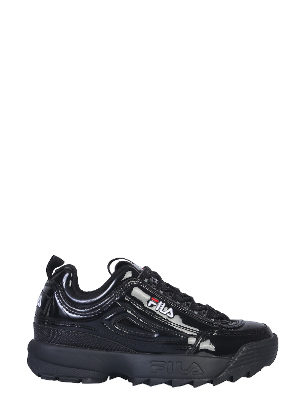 black patent fila disruptor