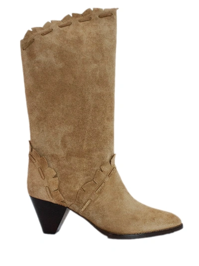 Shop Isabel Marant Brown Suede Boots In Naturale