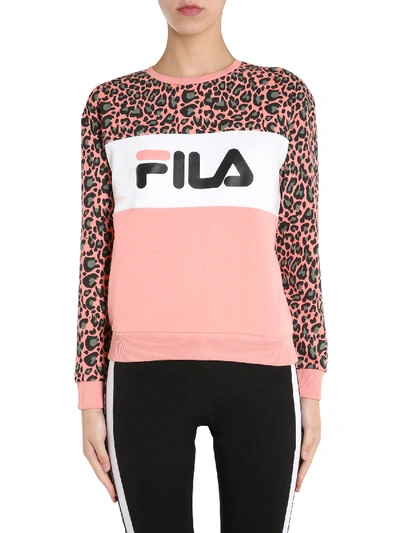 Shop Fila Leah Aop Sweatshirt In Rosa