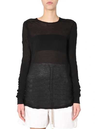 Shop Rick Owens Round Neck T-shirt In Nero