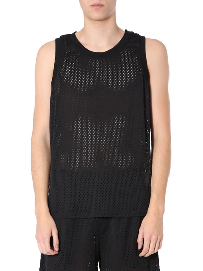 Shop Rick Owens Tank With Logo In Nero