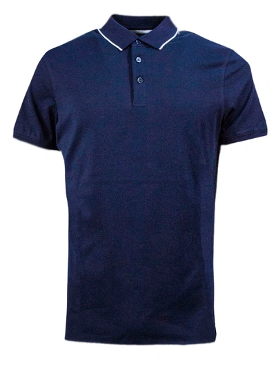 Shop Brunello Cucinelli Blue Cotton Polo Shirt