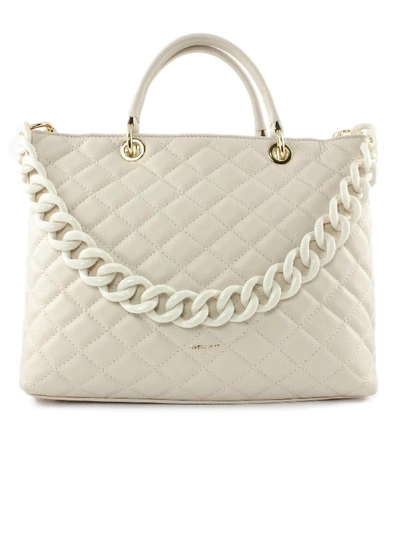 Shop Avenue 67 Violante Bag In White Leather In Panna