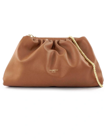 Shop Avenue 67 Puffy Bag In Brown Leather In Cuoio