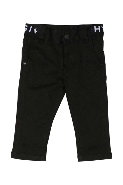 Shop Givenchy Kids Side Band Jeans In Nero