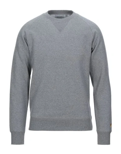 Shop Carhartt Man Sweatshirt Light Grey Size Xs Cotton, Polyester