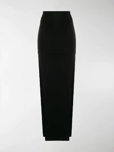 Shop Rick Owens Knitted Maxi Skirt In Black