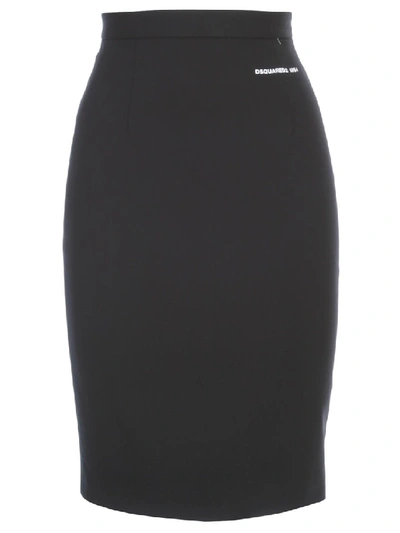Shop Dsquared2 Wool Skirt In Black