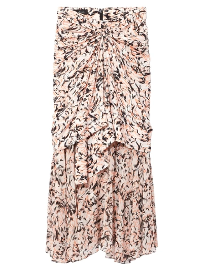 Shop Proenza Schouler Pink Abstract Layered Midi Skirt In Neutrals