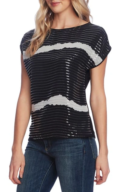 Shop Vince Camuto Tie Dye Sequin Top In Rich Black