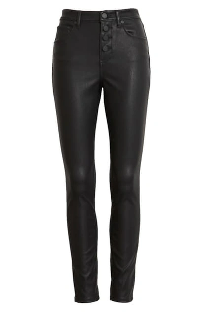 Shop Blanknyc Button Front Faux Leather Skinny Jeans In Daddy Soda