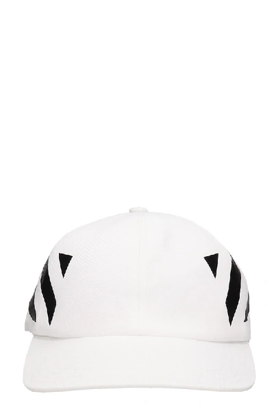 Shop Off-white Diag Baseball Hats In White Cotton